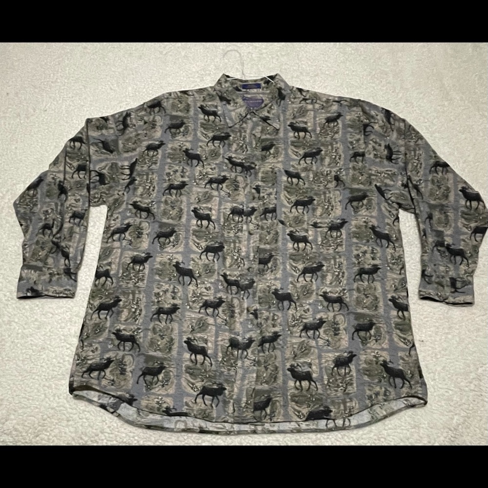 Pendleton Elk Hunting Flannel Button Shirt Mens XL